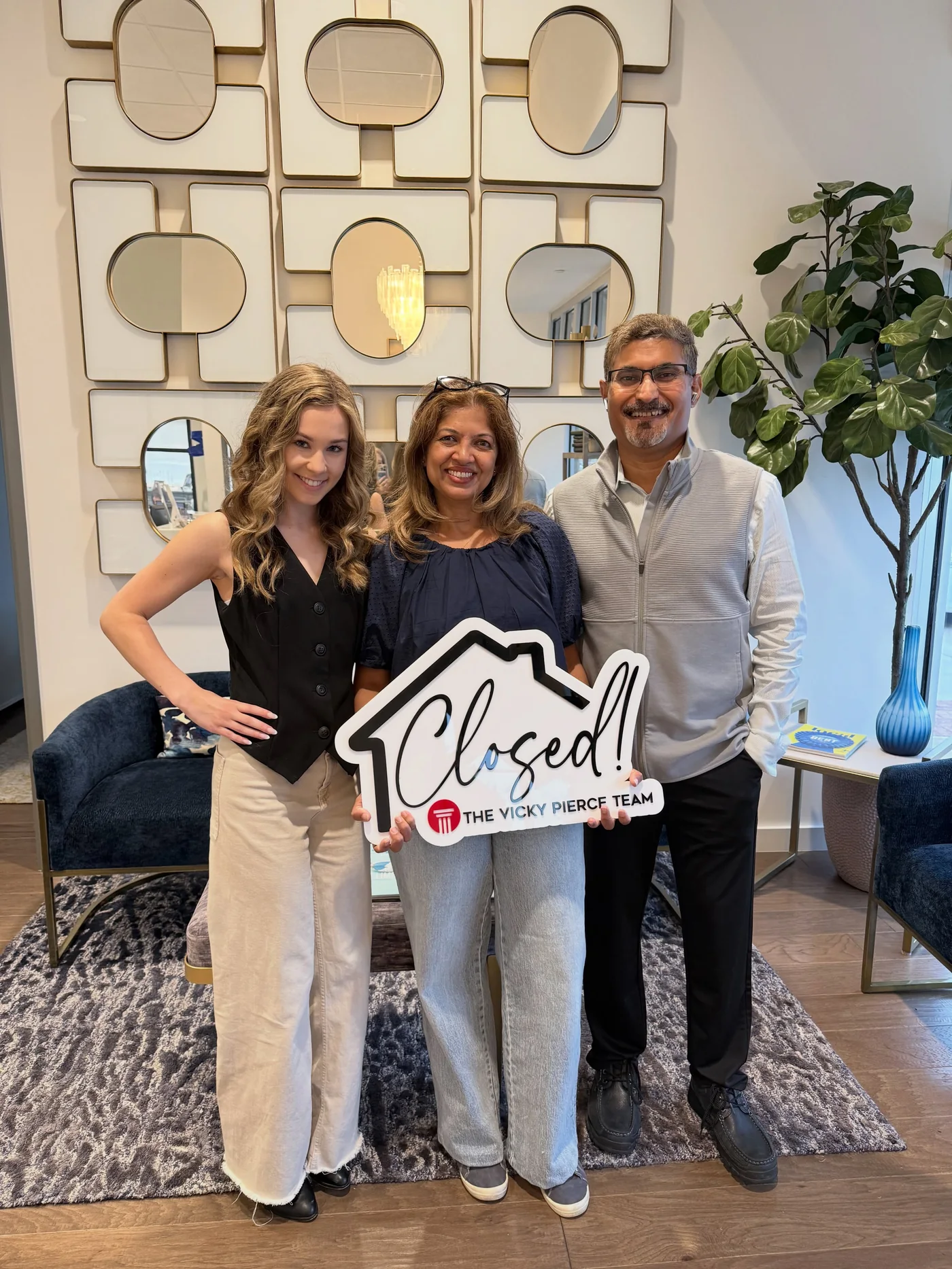 Natalie at closing with Shailesh and Abhilasthy